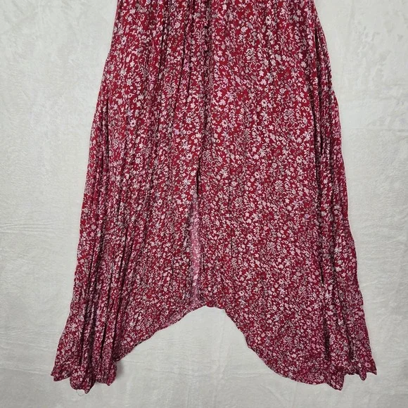 Hayden Los Angeles Floral Ruched Waist Maxi Dress Asymmetrical Hem Size Medium - Picture 5 of 11